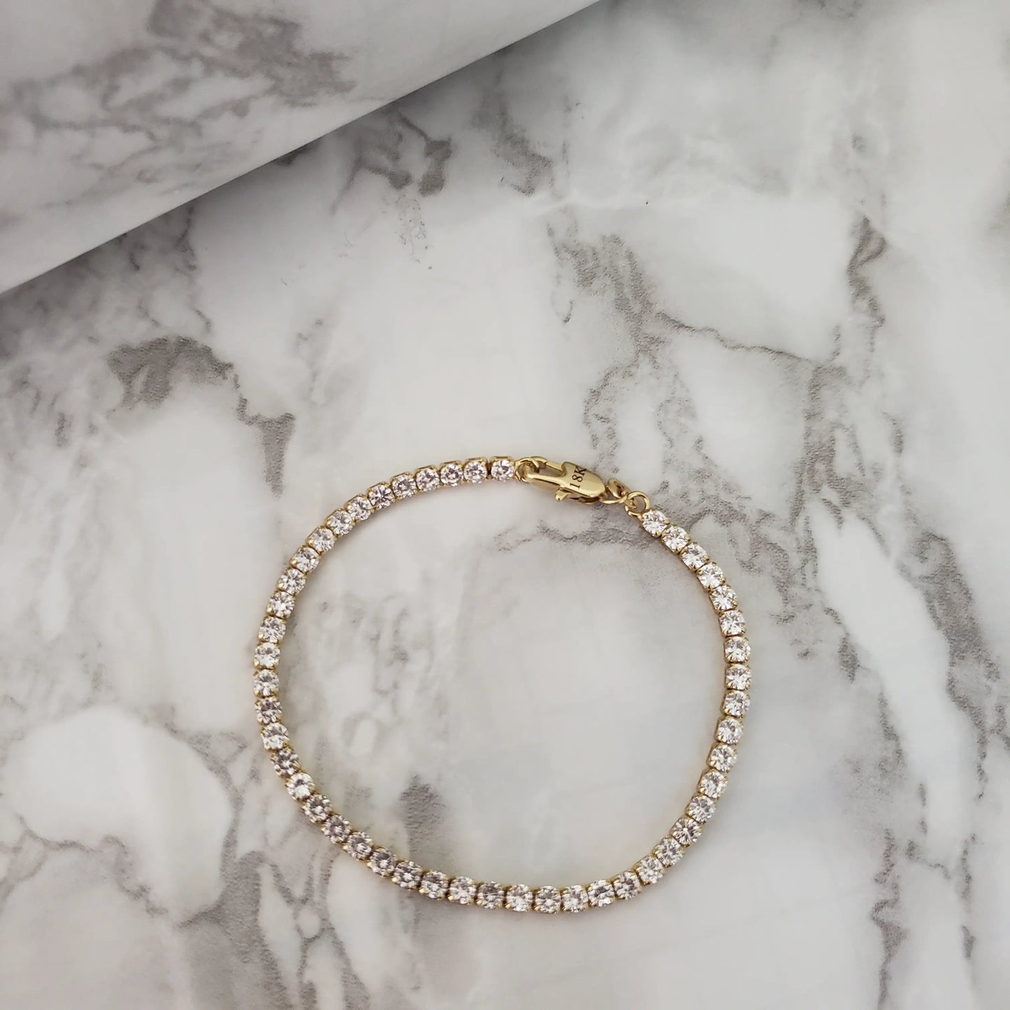 Pulsera De Caballero De Tejido Tenis Cristal
