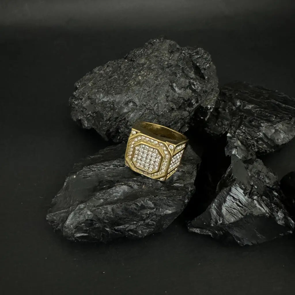 Anillo De Caballero De Piedras Cristal + Envío Gratis