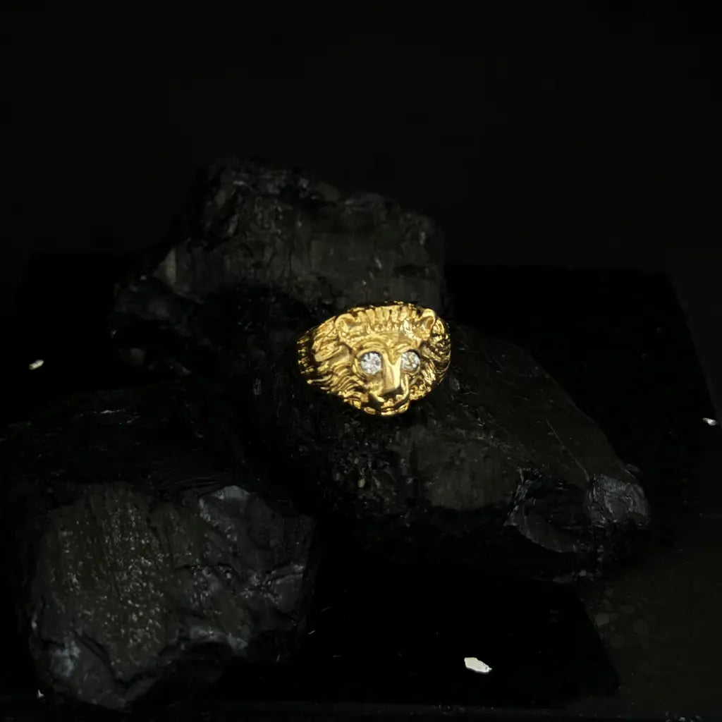 Anillo para Hombre De León Con Ojos Cristal 2 + Envío Gratis