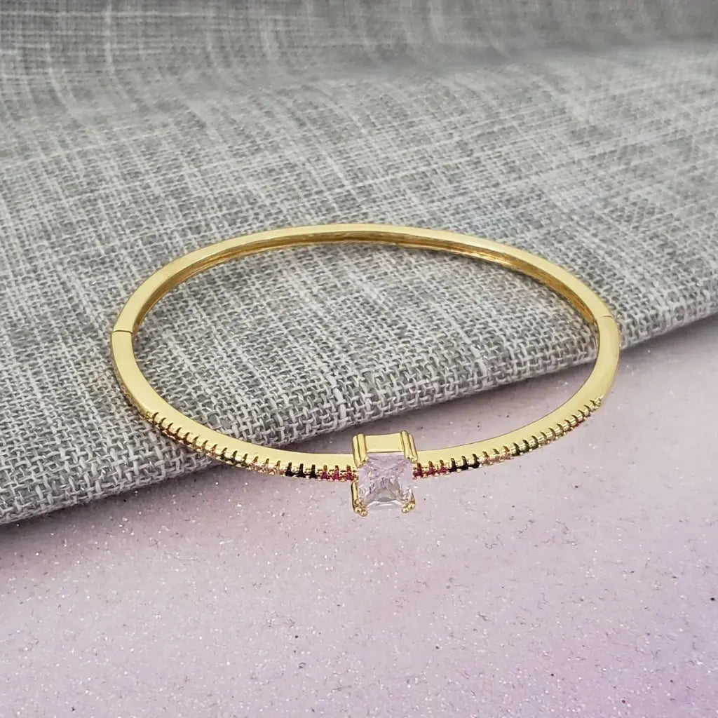 Aro Bicolor Con Zircón Cristal Para Dama + Envío Gratis