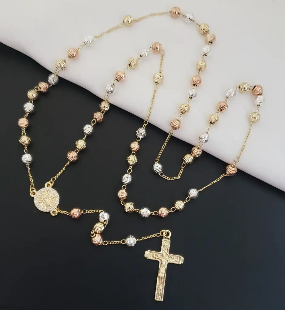 Camándula De Tres Oros de 50cm- 8mm Para Dama + Envío Gratis