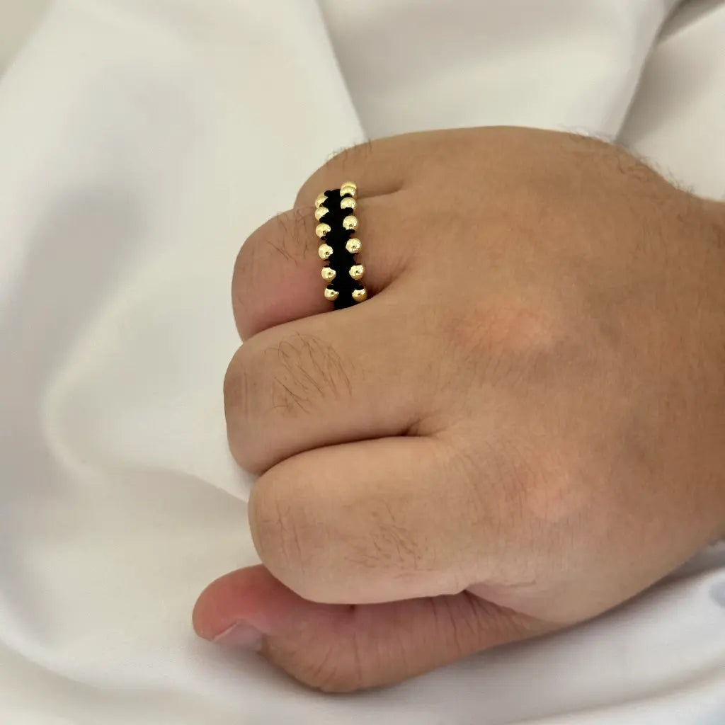 Anillo Tejido Macramé Con Balines 0.5mm + Envío Gratis