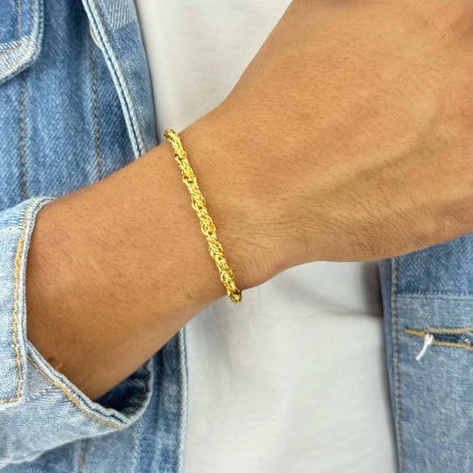 Pulsera De Caballero De Tejido Lazo Rustica De 20cm-4mm De Grosor + Envío Gratis