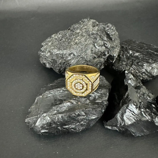 Anillo De Caballero De Diseño Timón De Cristales + Envío Gratis