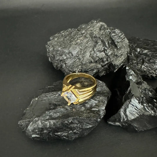 Anillo De Caballero De Piedra Cristal + Envío Gratis