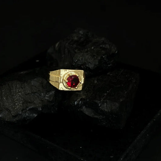 Anillo para Hombre De Piedra Roja Rubí + Envío Gratis
