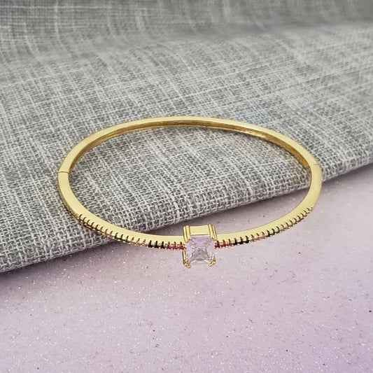 Aro Bicolor Con Zircón Cristal Para Dama + Envío Gratis
