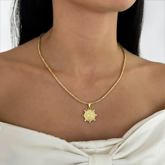 Cadena De Dama De Tejido Serpiente De 50cm-2mm Con Dije De La Virgen De Guadalupe + Envío Gratis