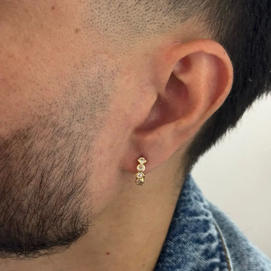 Candongas de 13MM para Caballeros + Envío Gratis