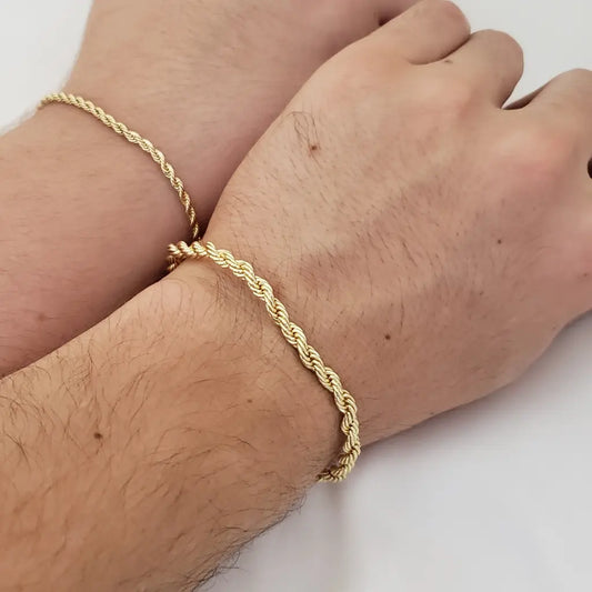 Par De Esclavas De Parejas De Tejido Lazo De 20cm-5mm Y 18cm-3mm De Grosor