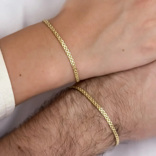 Par De Esclavas De Tejido Chino De 3mm Para Parejas