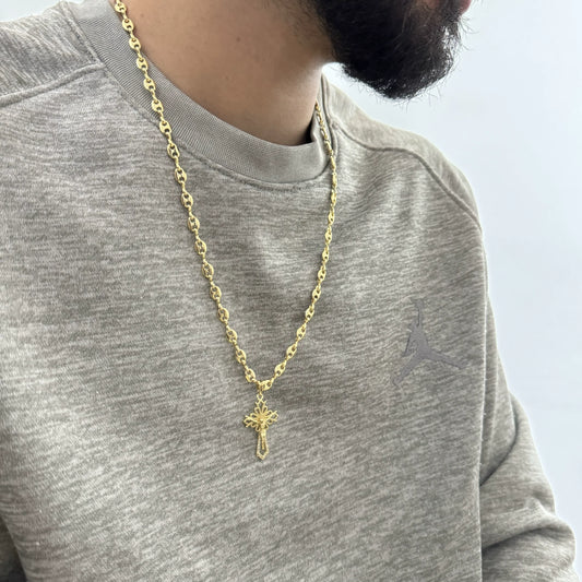 Cadena de Caballero de Tejido Gucci De 60-5mm de Grosor + Dije de Obsequio De Crucifijo + Envío Gratis